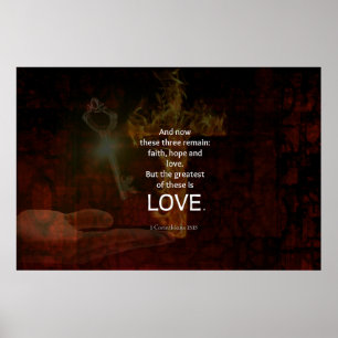1 Corinthians 13:13 Bible Verses Quote About LOVE Poster