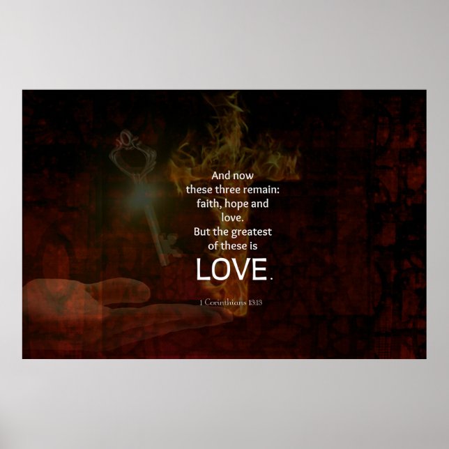 1 Corinthians 13:13 Bible Verses Quote About LOVE Poster (Front)