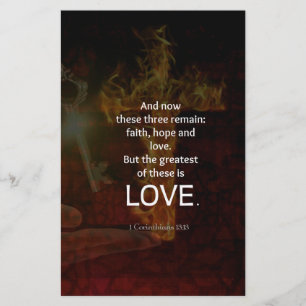 1 Corinthians 13:13 Bible Verses Quote About LOVE Stationery