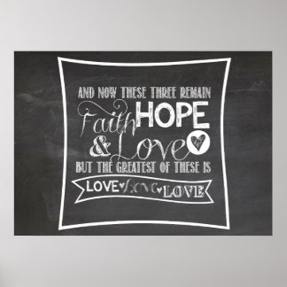 1 Corinthians 13:13 - Chalkboard Poster