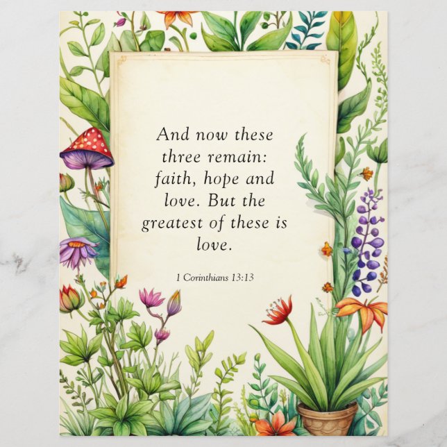 1 Corinthians 13:13 Christian Bible Verse (Front)