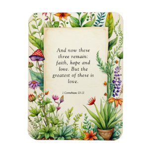 1 Corinthians 13:13 Christian Bible Verse Magnet