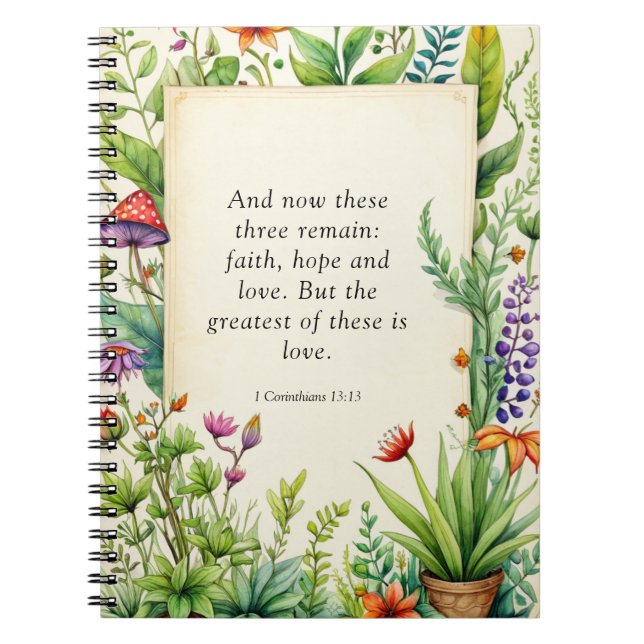 1 Corinthians 13:13 Christian Bible Verse Notebook (Front)