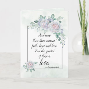 1 Corinthians 13:13 Faith Hope Love, Bible Verse Card