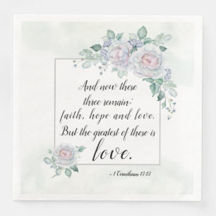 1 Corinthians 13:13 Faith Hope Love, Bible Verse Napkin