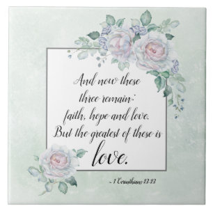 1 Corinthians 13:13 Faith Hope Love, Bible Verse Tile
