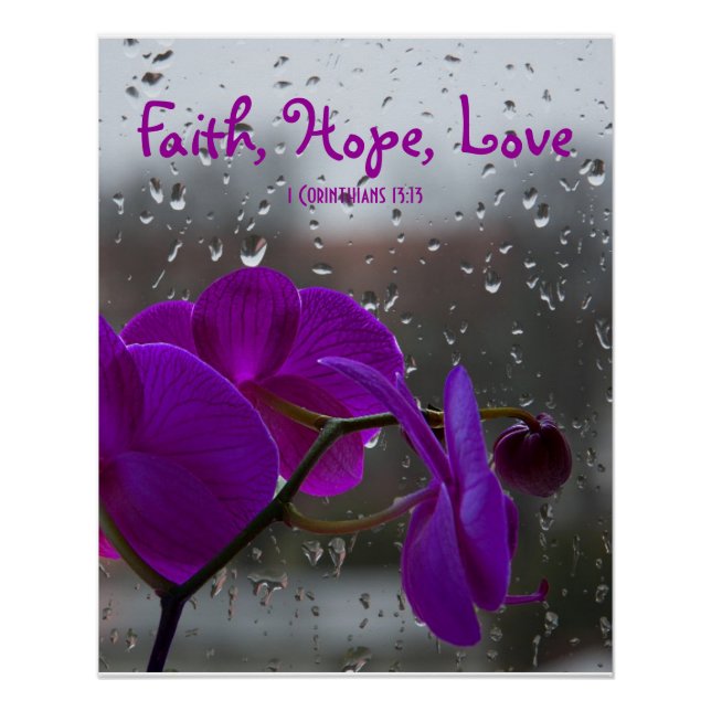 1 Corinthians 13:13 Faith Hope Love Inspirational Poster (Front)