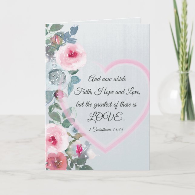 1 Corinthians 13:13 Greatest is Love Valentine's Card (Front)