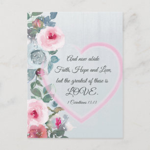 1 Corinthians 13:13 Greatest is Love Valentine's Postcard
