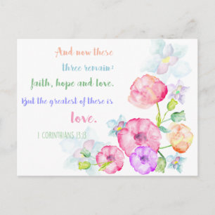 1 corinthians 13:13 Love Bible Verse Postcard