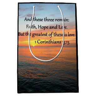 1 CORINTHIANS 13:13 SUNRISE PHOTO MEDIUM GIFT BAG