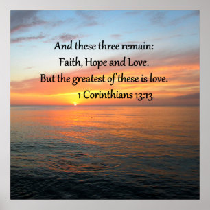1 CORINTHIANS 13:13 SUNRISE PHOTO POSTER