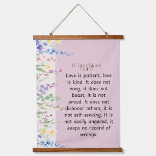 1 Corinthians 13:4-5 Bible Verse Image Hanging Tapestry