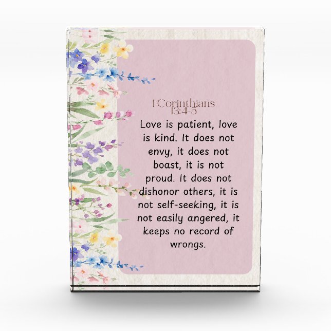 1 Corinthians 13:4-5 Bible Verse Image Photo Block (Front)