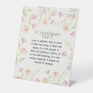 1 Corinthians 13:4-5 Bible Verse Pedestal Sign