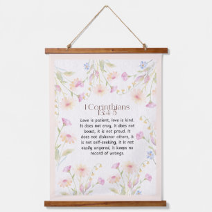 1 Corinthians 13:4-5 Christian Bible Verse Art  Hanging Tapestry