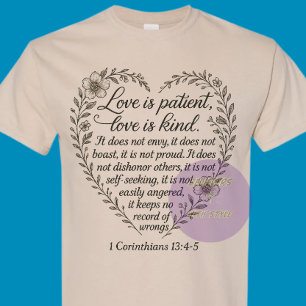 1 Corinthians 13:4-5 - Christian (blk txt) T-Shirt