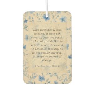 1 Corinthians 13:4–5 Love Is Patient Floral Car Air Freshener