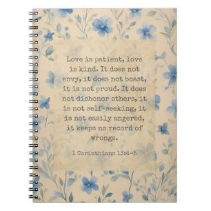 1 Corinthians 13:4–5 Love Is Patient Floral Notebook