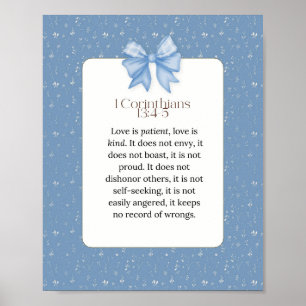 1 corinthians 13 4 5, love is patient love is kind poster