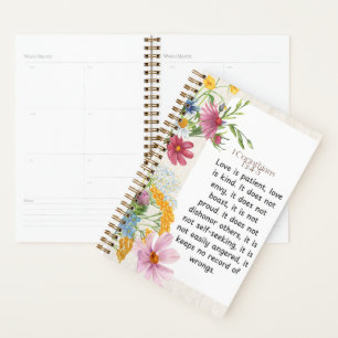 1 Corinthians 13:4-5 Soothing Watercolor Design Planner