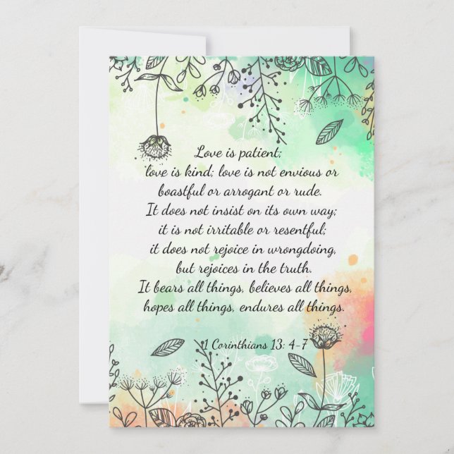 1 Corinthians 13: 4-7  Invitation (Front)