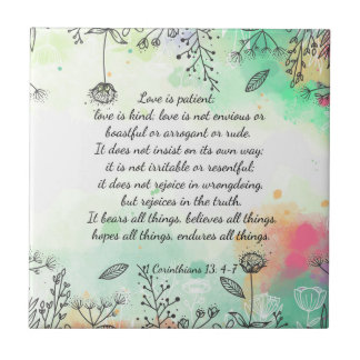 1 Corinthians 13: 4-7 Mouse Pad Square Paper Coas Tile