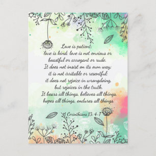 1 Corinthians 13: 4-7  Postcard