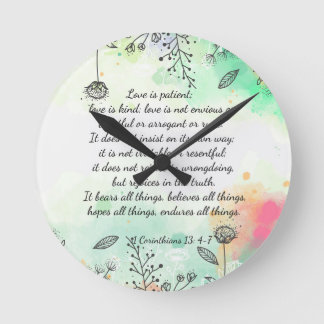 1 Corinthians 13: 4-7 Round Clock