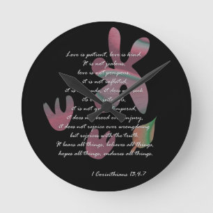 1 Corinthians 13: 4-7 Round Clock
