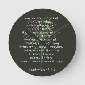 1 Corinthians 13: 4-7  Round Clock