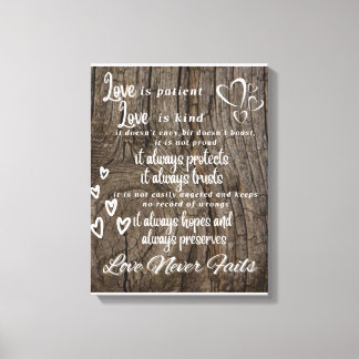 1 Corinthians 13:4-8 Canvas Wood Background Print