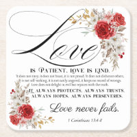 1 Corinthians 13:4-8 Love is Patient Bible Floral