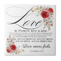 1 Corinthians 13:4-8 Love is Patient Bible Floral