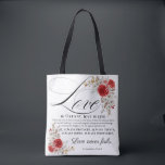 1 Corinthians 13:4-8 Love is Patient Bible Floral Tote Bag<br><div class="desc">Love is patient, love is kind. It does not envy, it does not boast, it is not proud. It does not dishonour others, it is not self-seeking, it is not easily angered, it keeps no record of wrongs. Love does not delight in evil but rejoices with the truth. It always...</div>