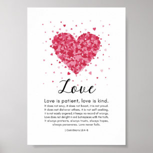 1 Corinthians 13:4-8 Love is Patient, Love is Kind Poster