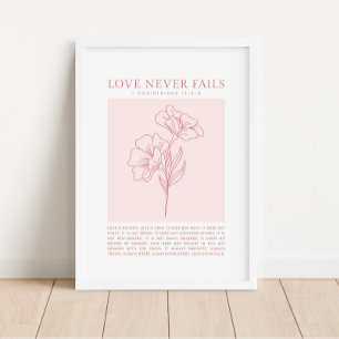 1 Corinthians 13:4-8 Love Never Fails Poster