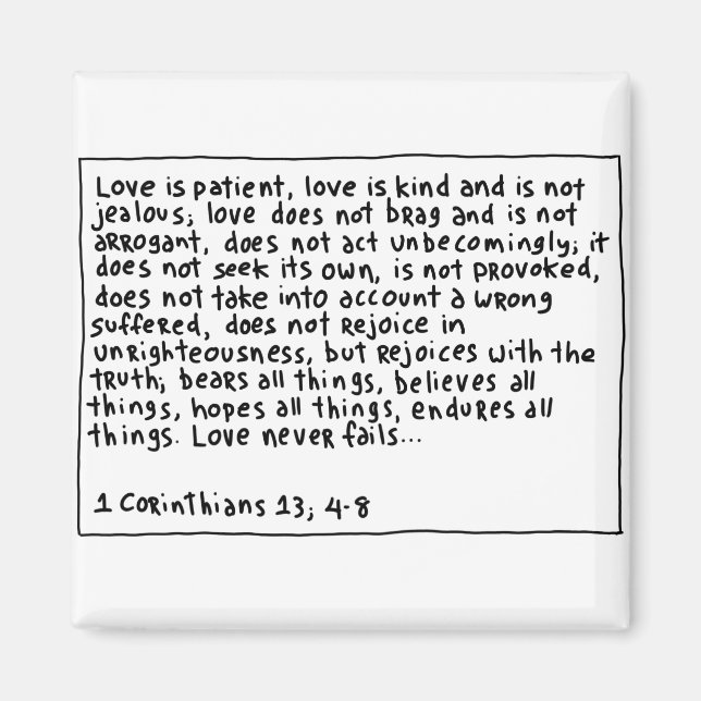 1 Corinthians 13 4-8 Magnet (Front)