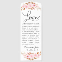 1 Corinthians 13:4-8 Personalise Light Pink Floral