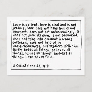 1 Corinthians 13 4-8 Postcard