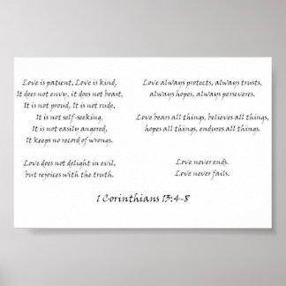 1 Corinthians 13:4-8 Poster