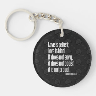 1 Corinthians 13:4 Acrylic Round Keychain