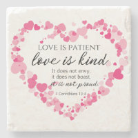 1 Corinthians 13:4 Love is Patient Pink Hearts