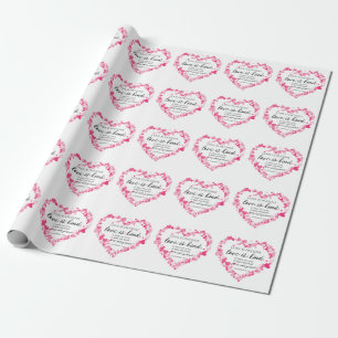 1 Corinthians 13:4 Love is Patient Pink Hearts Wrapping Paper