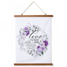 1 Corinthians 13:4 Love is Patient Violet Floral