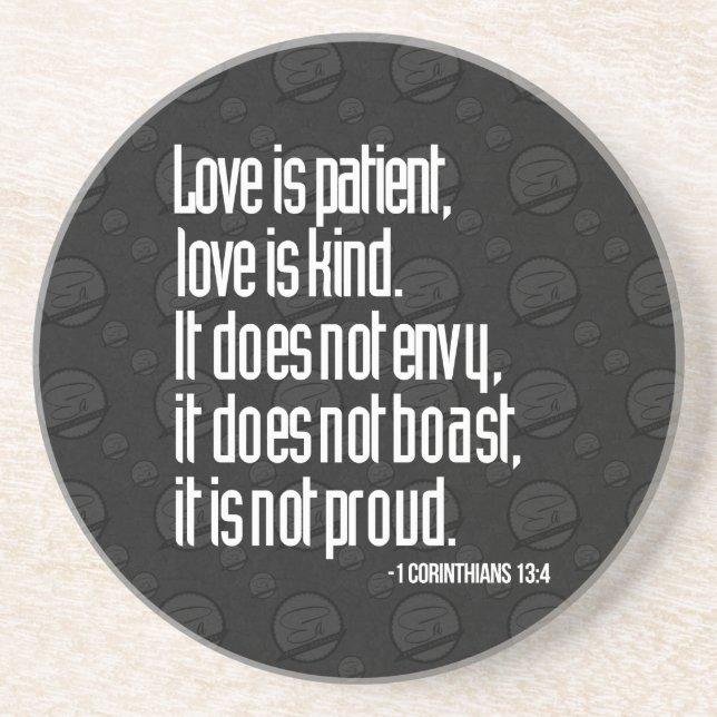 1 Corinthians 13:4 Sandstone Coasters (Front)