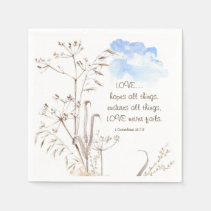 1 Corinthians 13:7-8 LOVE never fails Napkin