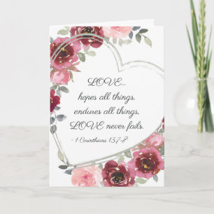 1 Corinthians 13:7-8 Love Never Fails Valentine's Card