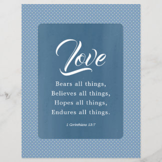 1 Corinthians 13:7 Love Bears All Things Flyer