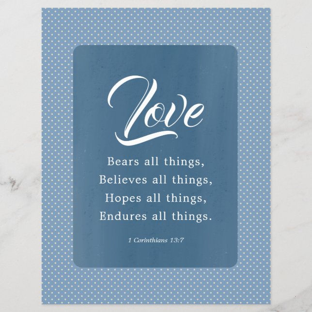 1 Corinthians 13:7 Love Bears All Things Flyer (Front)